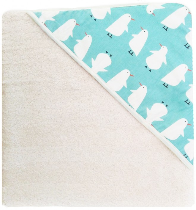 Capa baño algodón orgánico Pingüinos The Dida World My natural baby box