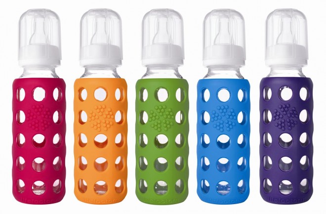 Biberones grandes de cristal Life Factory, ideales para utilizar después de tu baja maternal