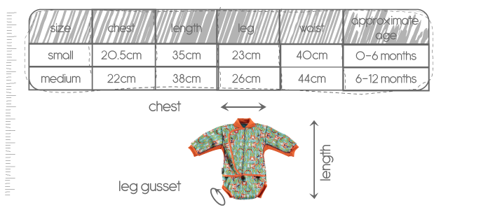 tabla medidas traje baño bebé pop-in