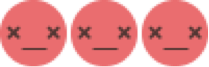 Tres caritas rojas