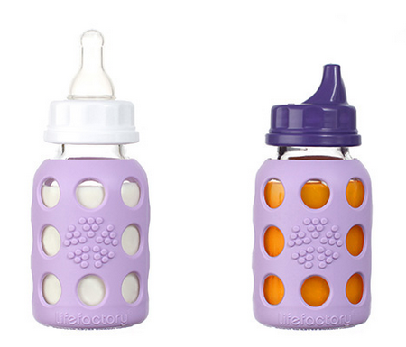 Biberón de cristal life factory con tapa Sippy Cap, ideal para utilizar después de tu baja maternal